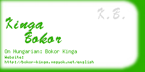 kinga bokor business card